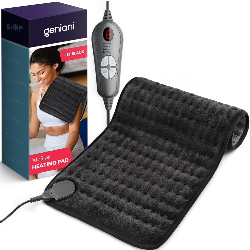 12”x24” Double Sided XL Electric Heating Pad for Back Pain & Cramps Relief, Heat